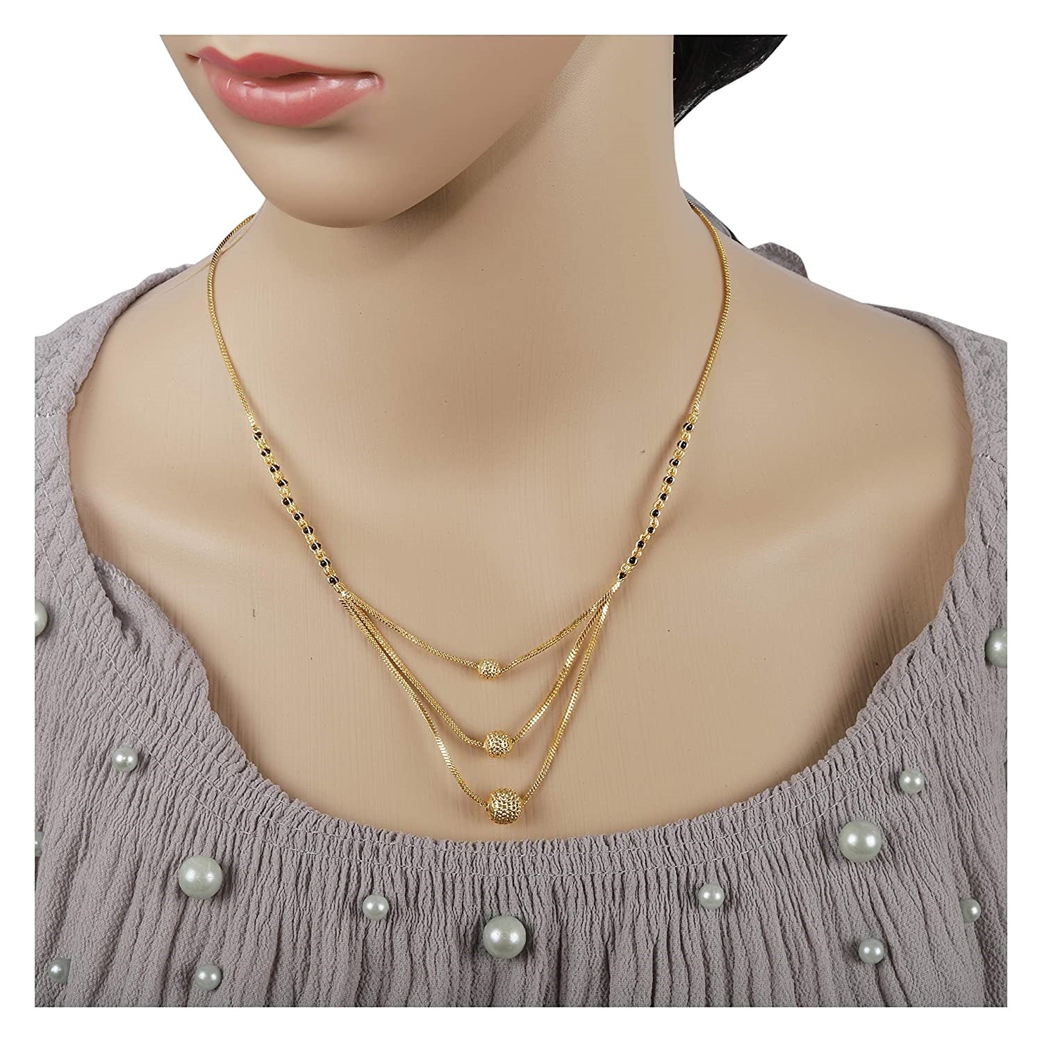 Triple Layer Gold Plated Daily Wear Mangalsutra – Modern Elegance with Traditional Charm ✨