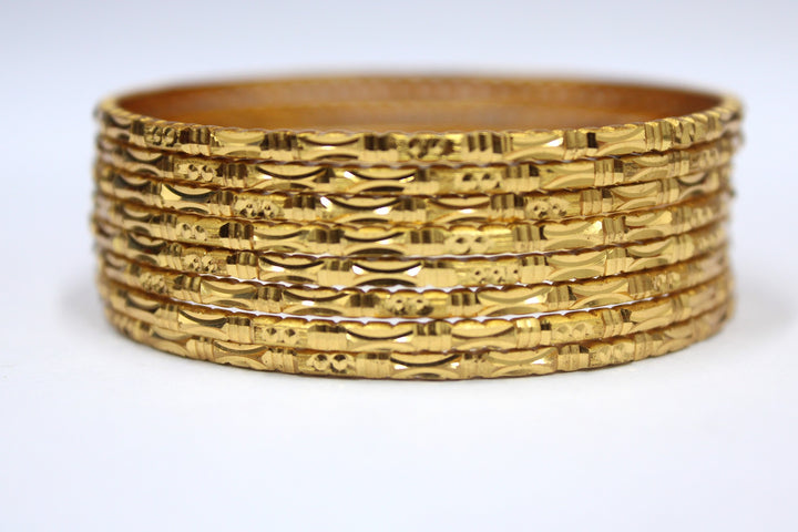 Classic Gold Plated Bangles Set (Pack of 8) ✨ | Lightweight Daily Wear Traditional Kada Design