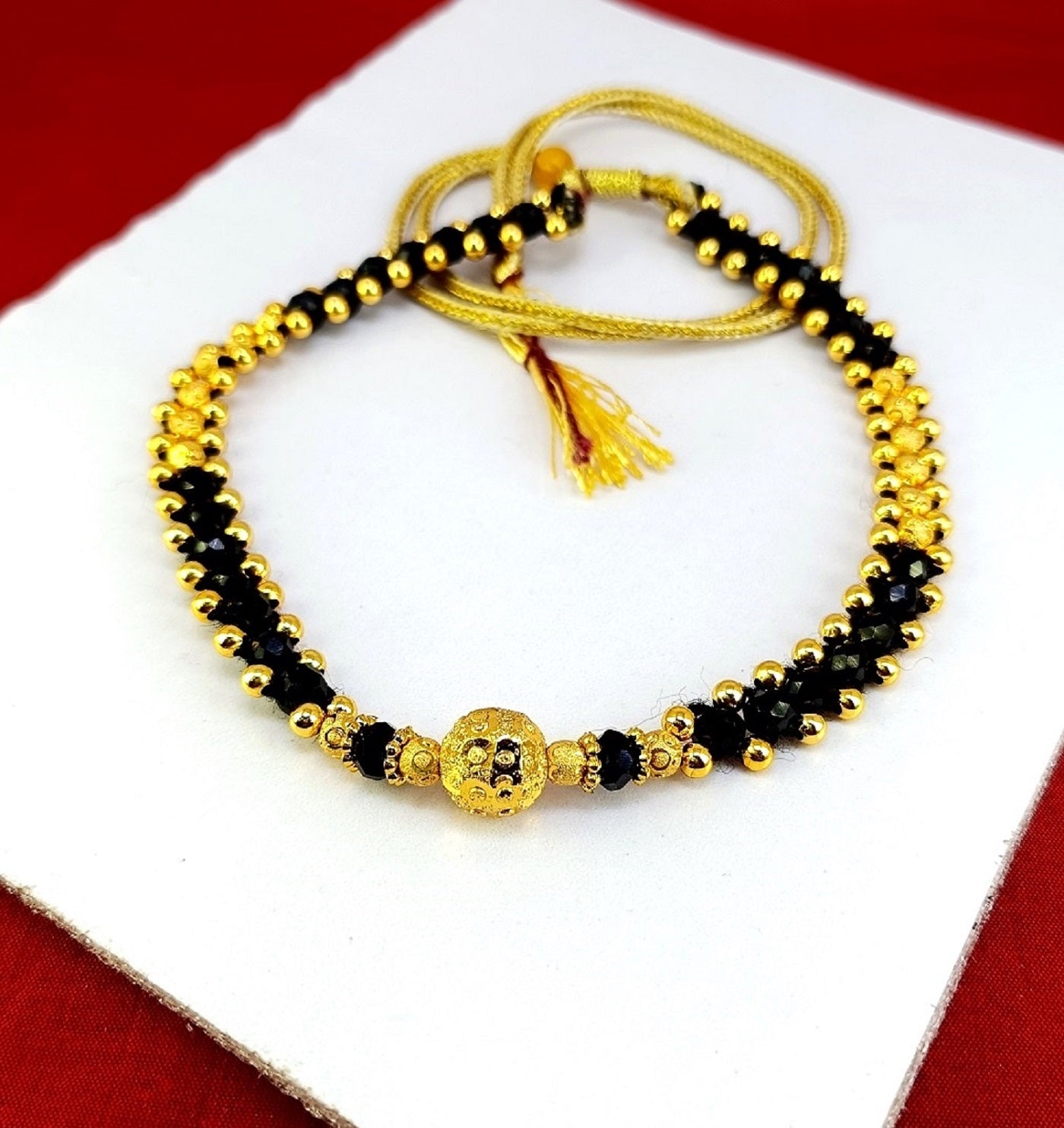Elegant Black & Gold Bead Choker Mangalsutra – Minimal Beauty for Modern Women 💛