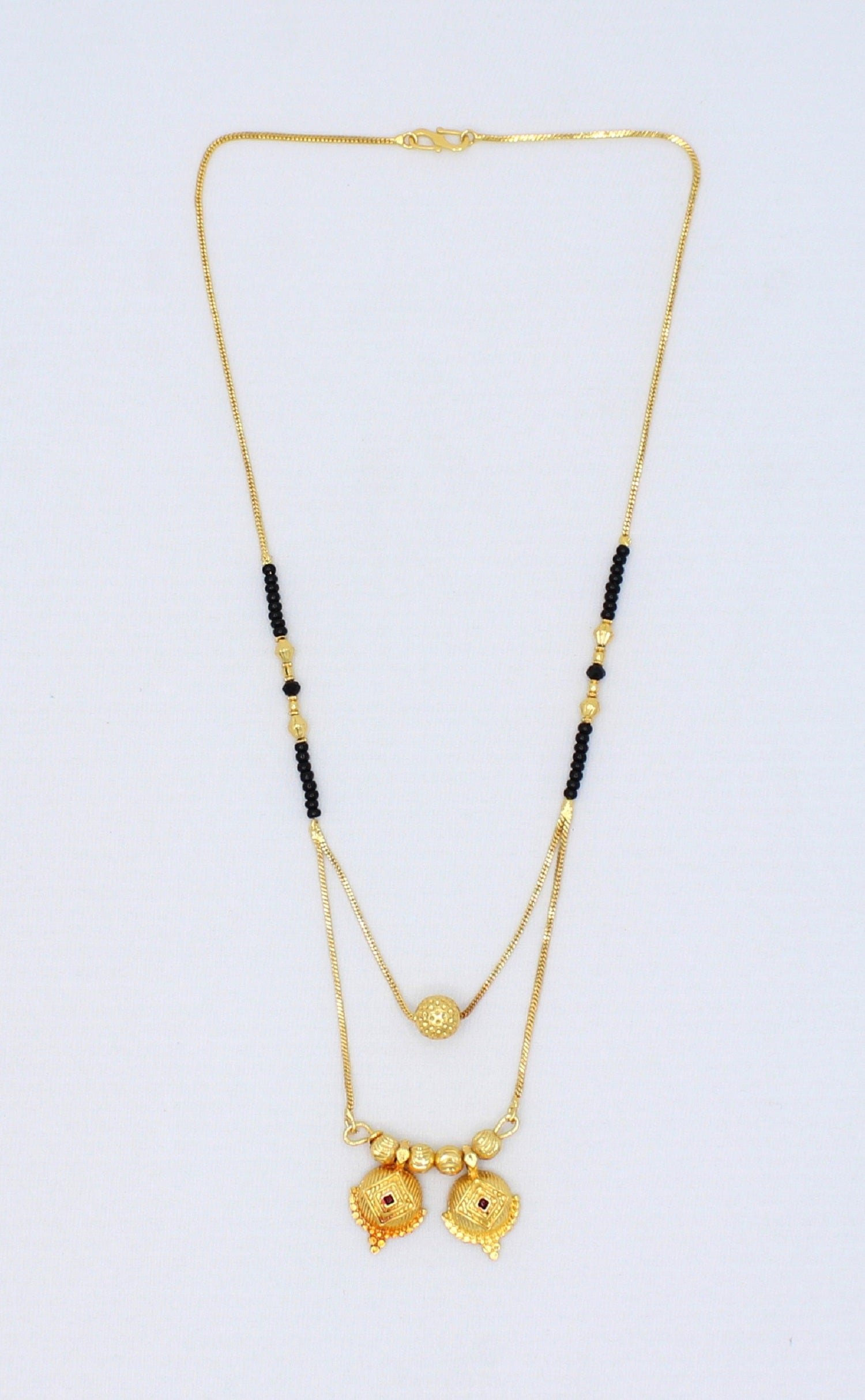 Royal Double Layer Gold-Plated Mangalsutra – Traditional Heart Dome Design 💛