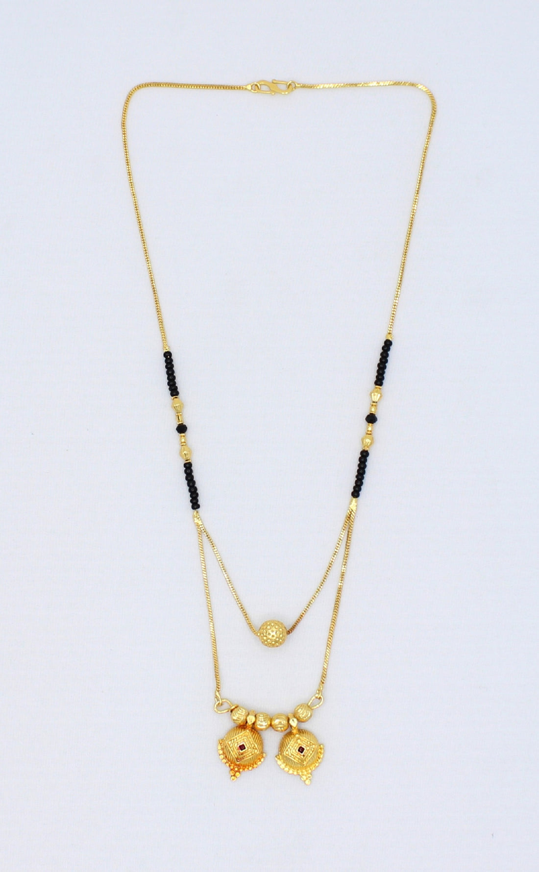 Royal Double Layer Gold-Plated Mangalsutra – Traditional Heart Dome Design 💛