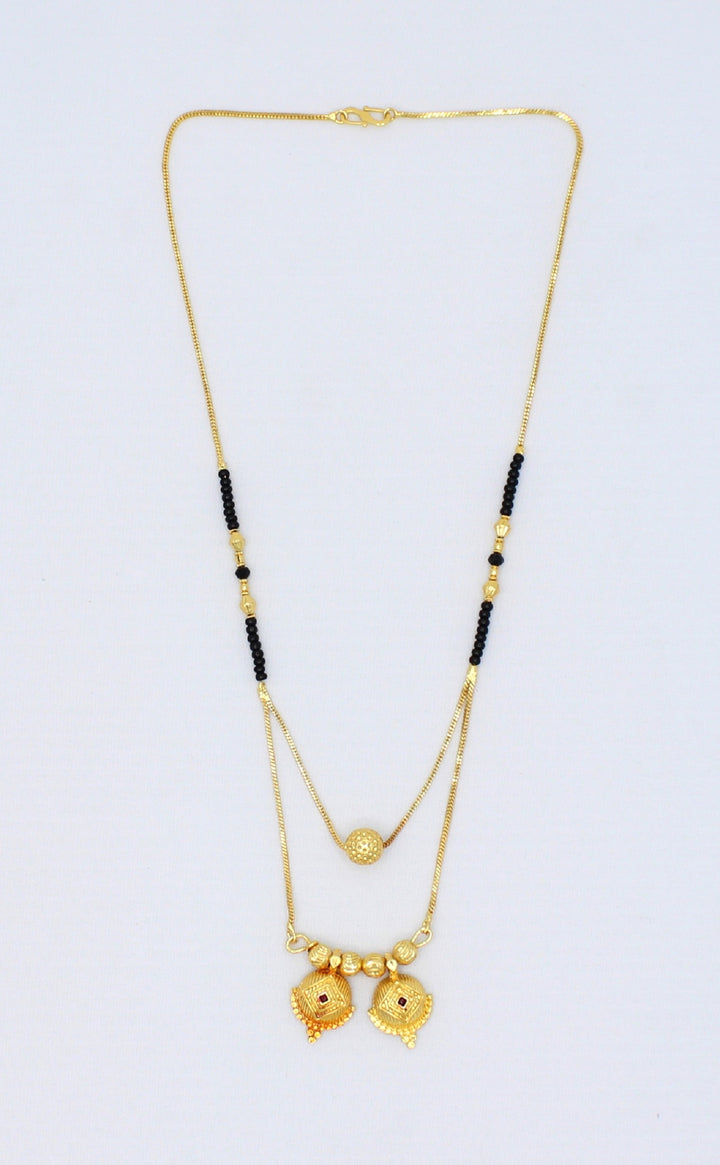 Royal Double Layer Gold-Plated Mangalsutra – Traditional Heart Dome Design 💛