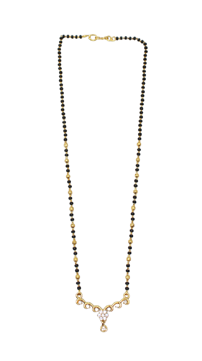 Sparkling Diamond Drop Mangalsutra – Elegant Gold-Plated Daily Wear 💎