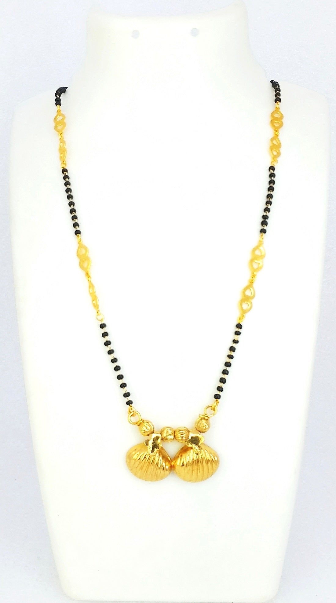 Elegant Shell Design Double Pendant Gold-Plated Mangalsutra – Grace Meets Tradition 🌸