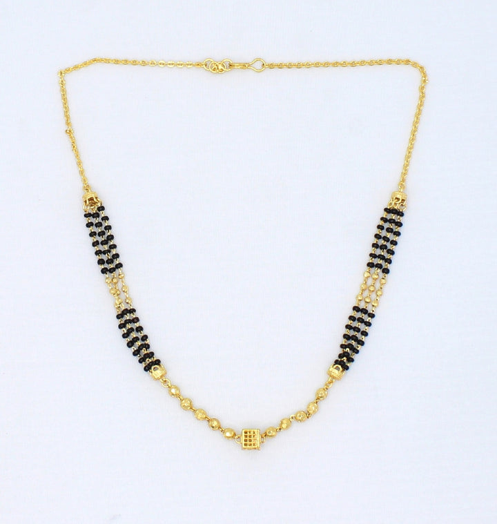 Triple-Layer Black Bead Gold Plated Mangalsutra – Premium Daily Wear Design for Modern Women 💛