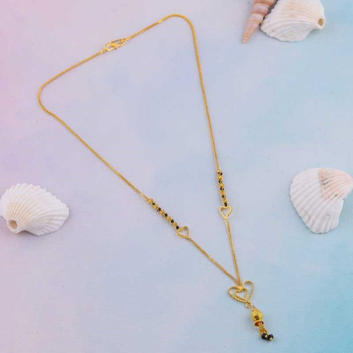 Heart Design Gold Plated Mangalsutra – Modern Symbol of Love & Commitment 💖