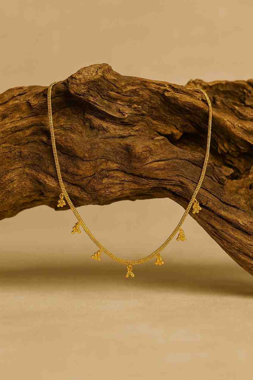 Elegant Gold-Plated Ghunghroo Necklace – Traditional Charm Meets Modern Grace