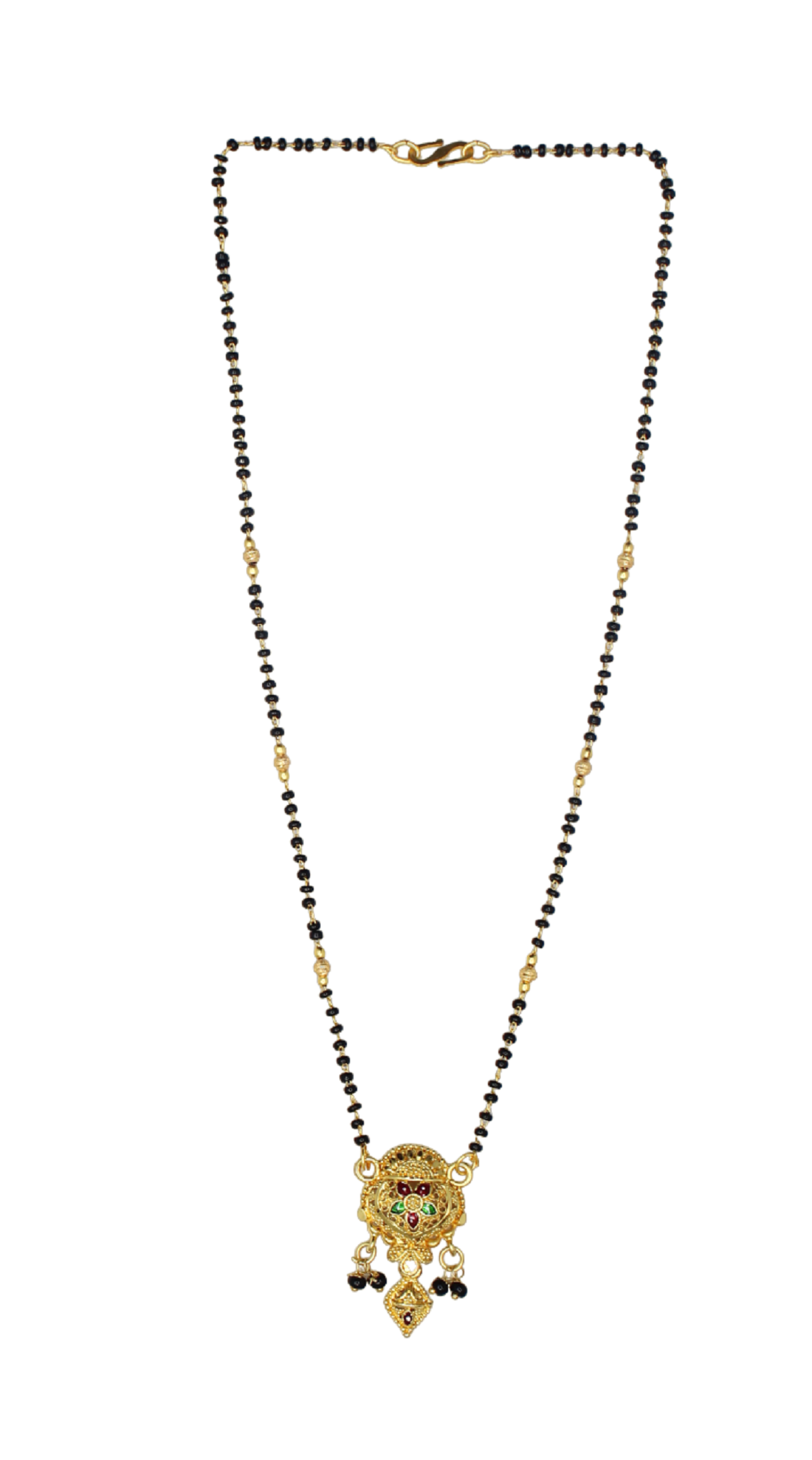 Traditional Gold Plated Mangalsutra with Color Stone Pendant – Timeless South Indian Elegance 💛