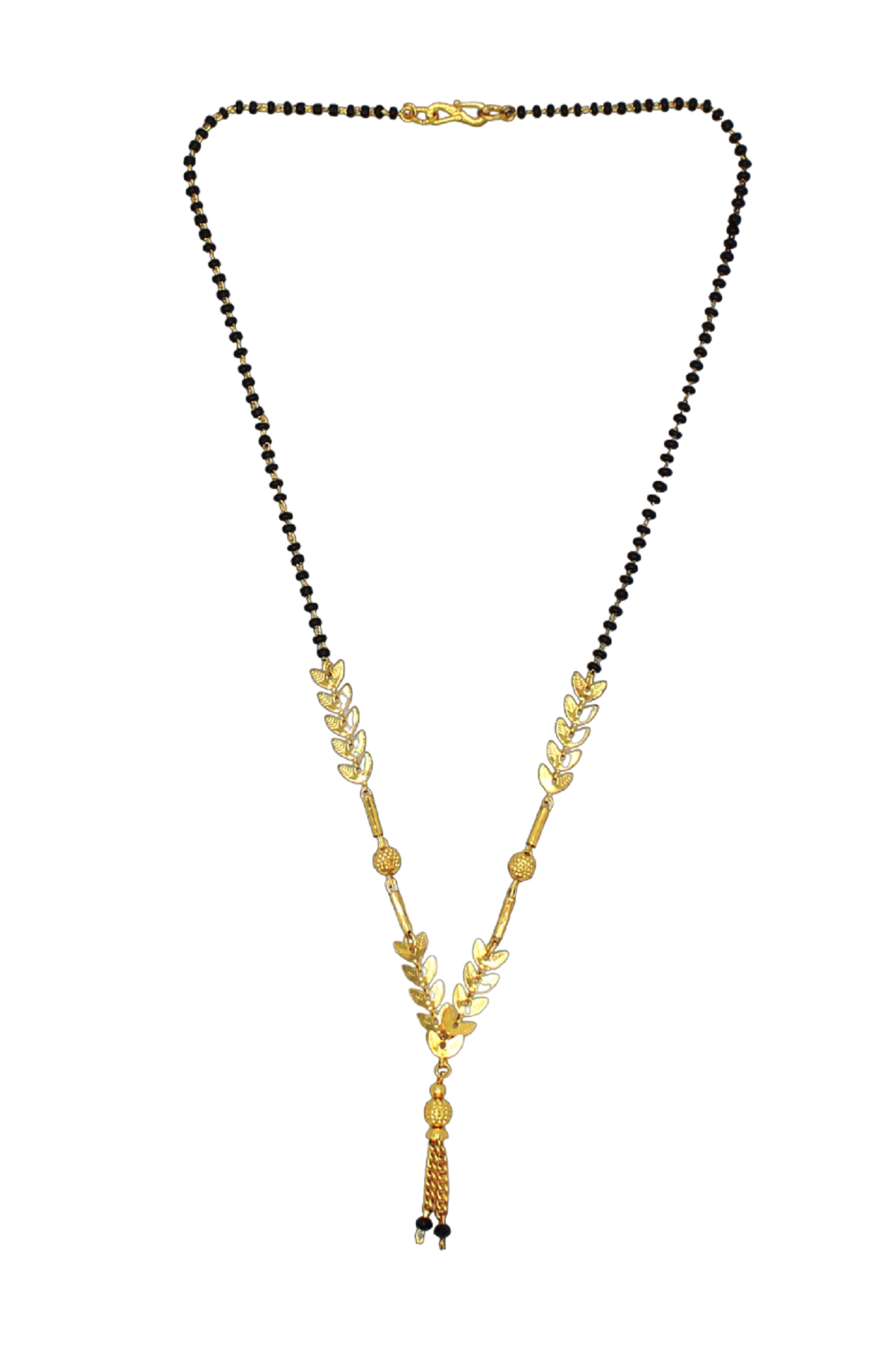 Elegant Leaf Pattern Gold-Plated Mangalsutra – Lightweight Daily Wear Design