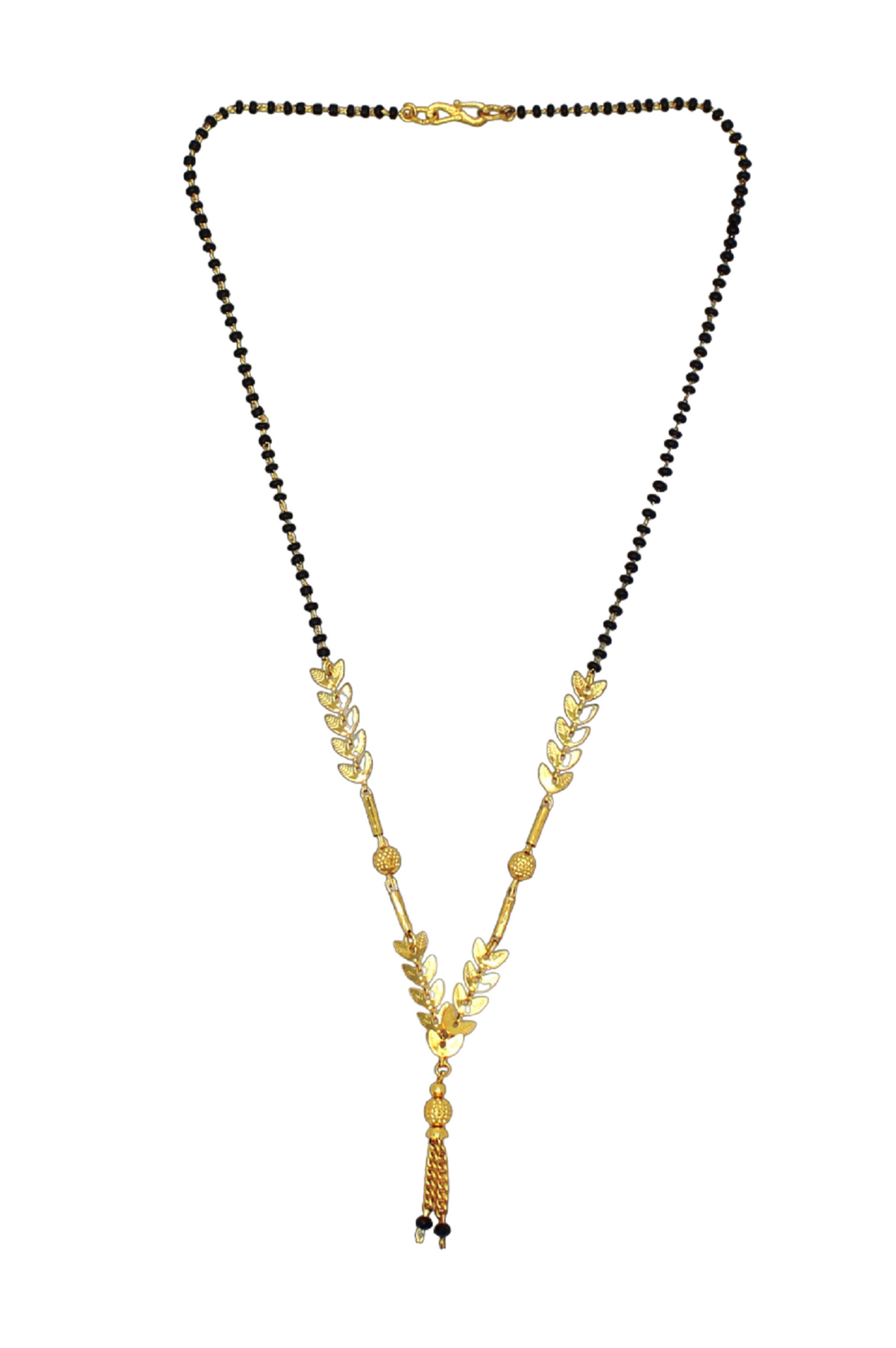 Elegant Leaf Pattern Gold-Plated Mangalsutra – Lightweight Daily Wear Design