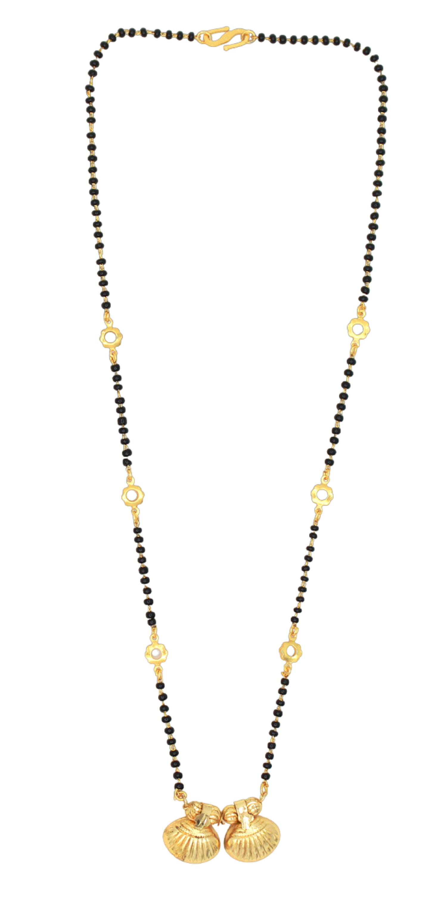 Classic Shell Design Double Pendant Gold-Plated Mangalsutra – Symbol of Love & Prosperity 💛