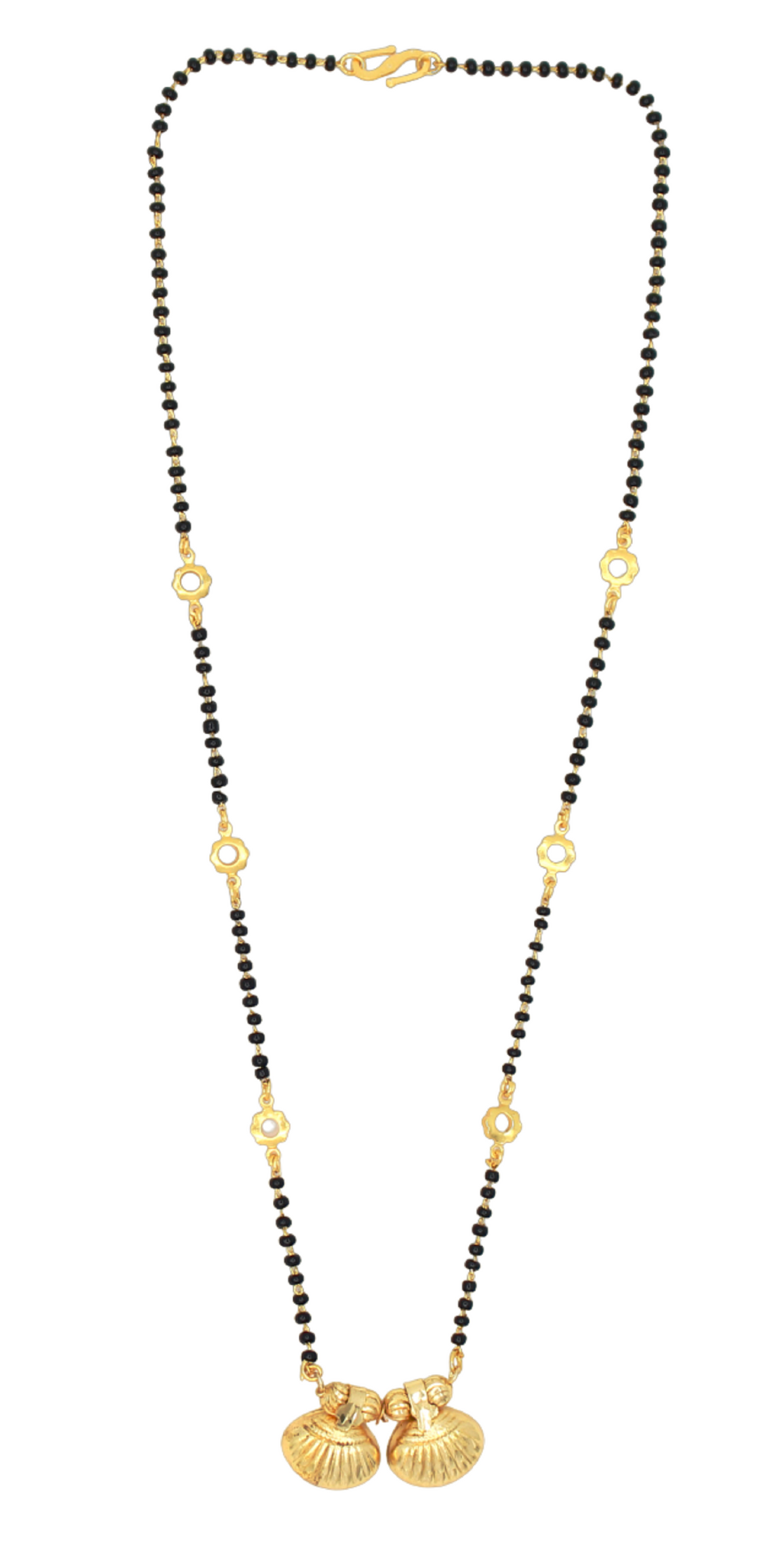Classic Shell Design Double Pendant Gold-Plated Mangalsutra – Symbol of Love & Prosperity 💛