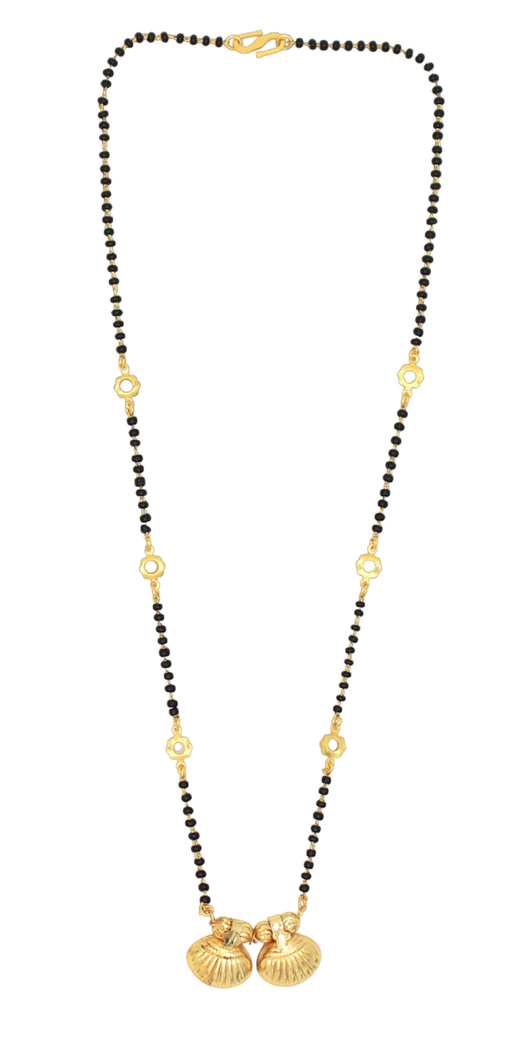 Classic Shell Design Double Pendant Gold-Plated Mangalsutra – Symbol of Love & Prosperity 💛