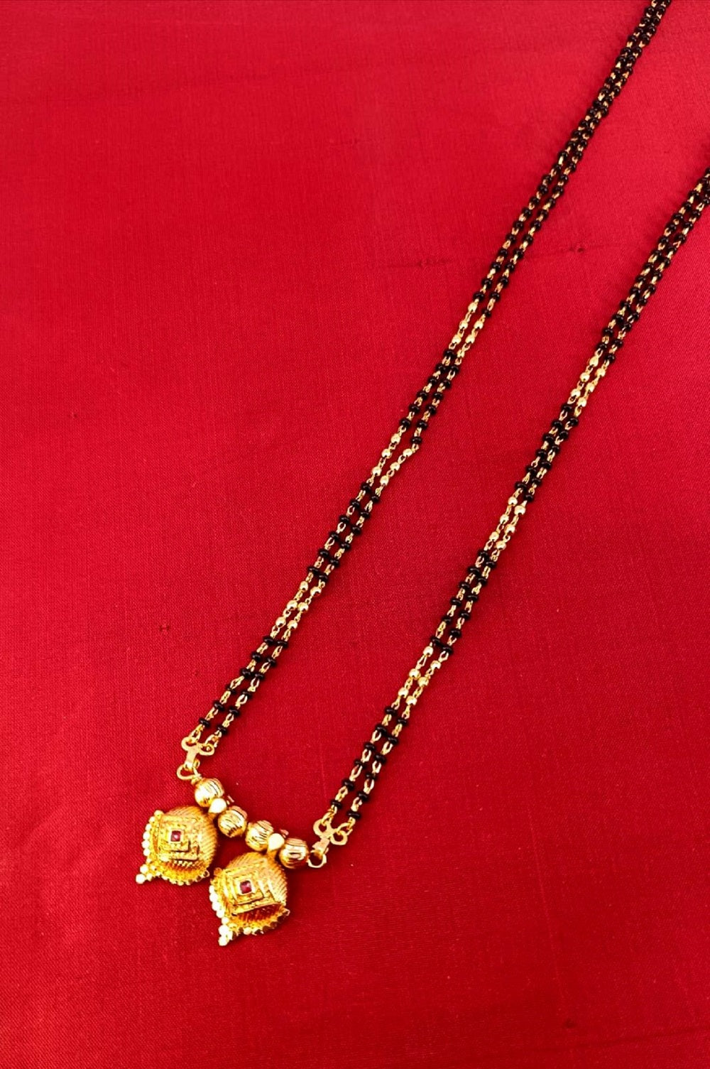 Traditional Double Square Gold-Plated Mangalsutra – Elegant Daily Wear Design 💛