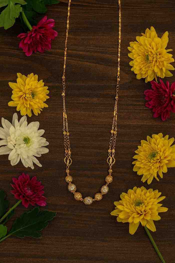 Elegant Dual-Tone Gold-Plated Daily Wear Mangalsutra – Modern Minimal Bead Design