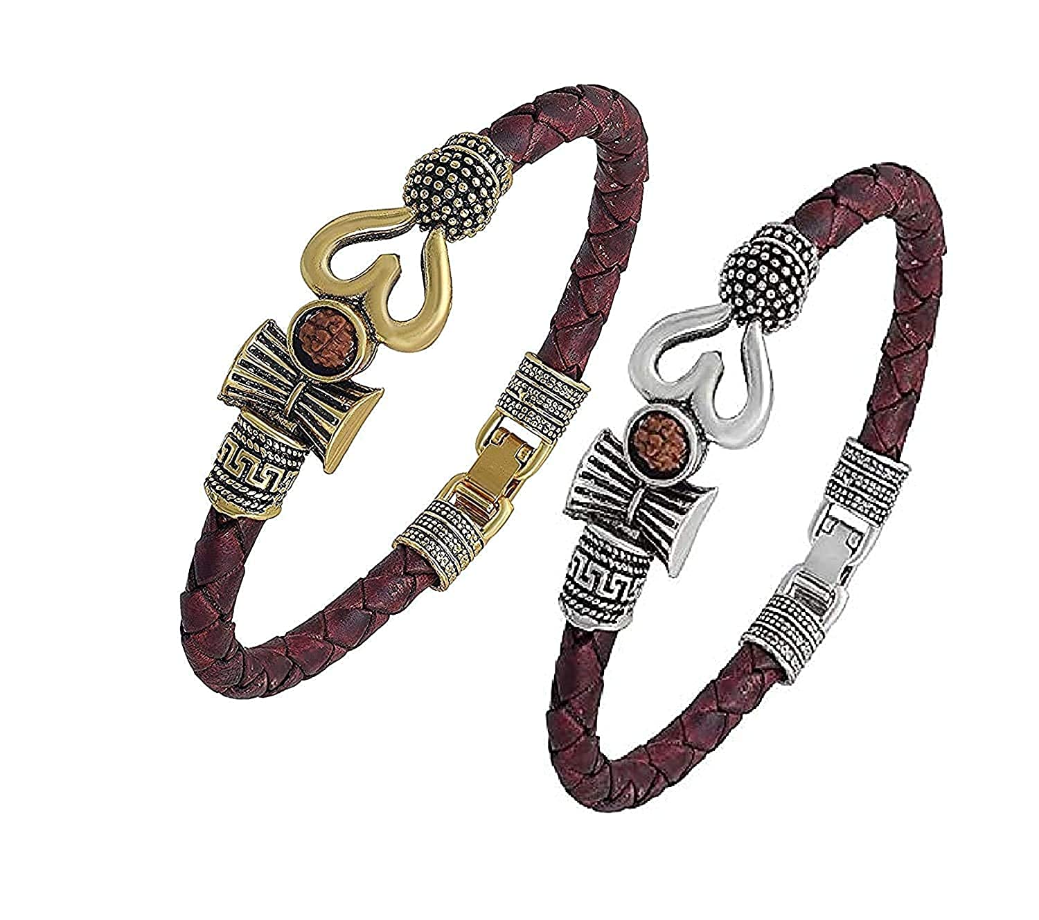 Vintage Leather Bracelet with Antique Gold Charm