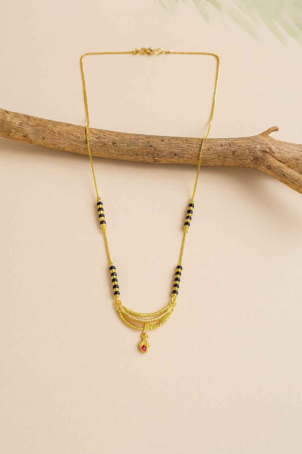 Classic Daily Wear Mangalsutra Chain with Minimal Pendant – Elegant Gold-Plated Design for Modern Women