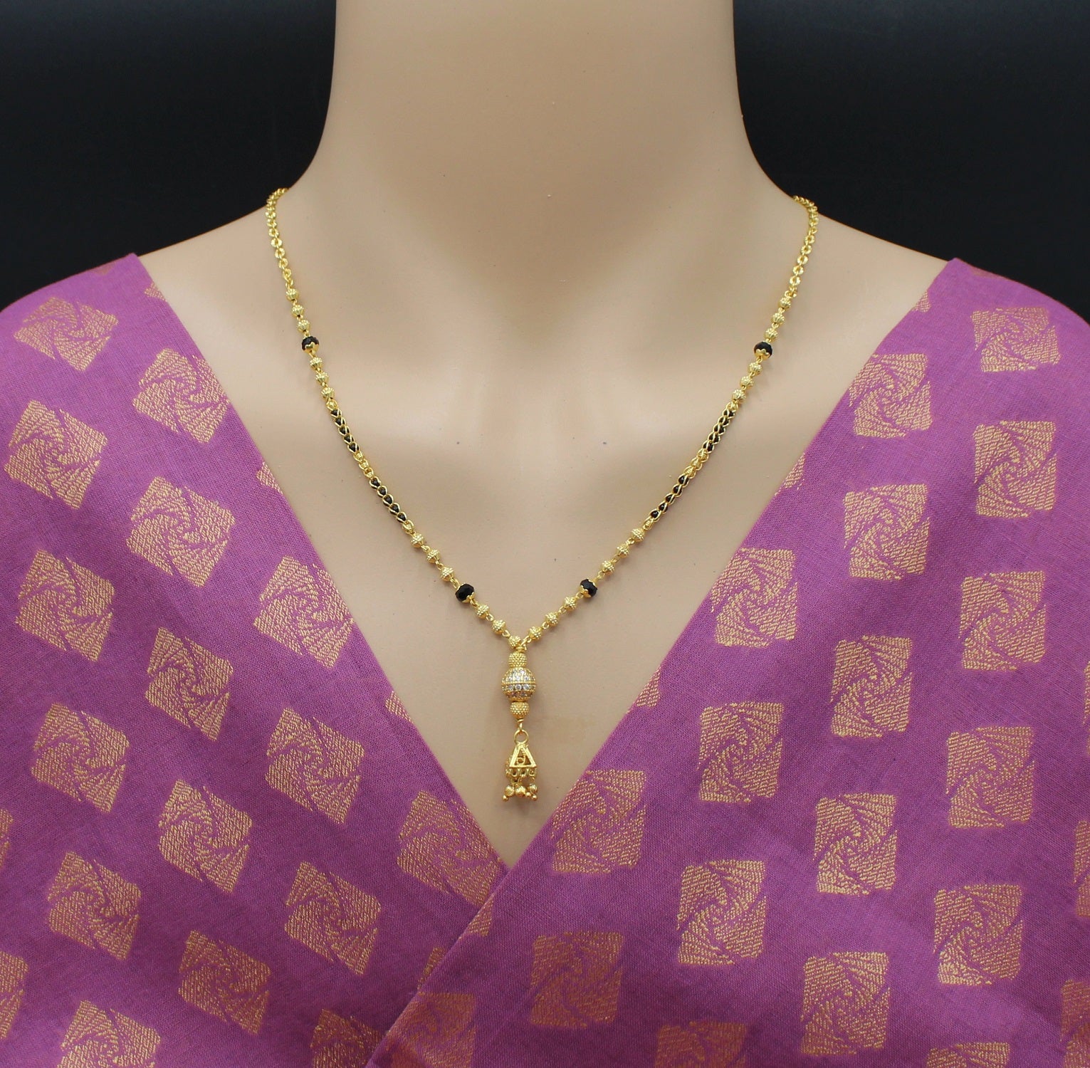 Premium Gold Plated Daily Wear Mangalsutra with Elegant Hanging Pendant – Traditional & Stylish 💛