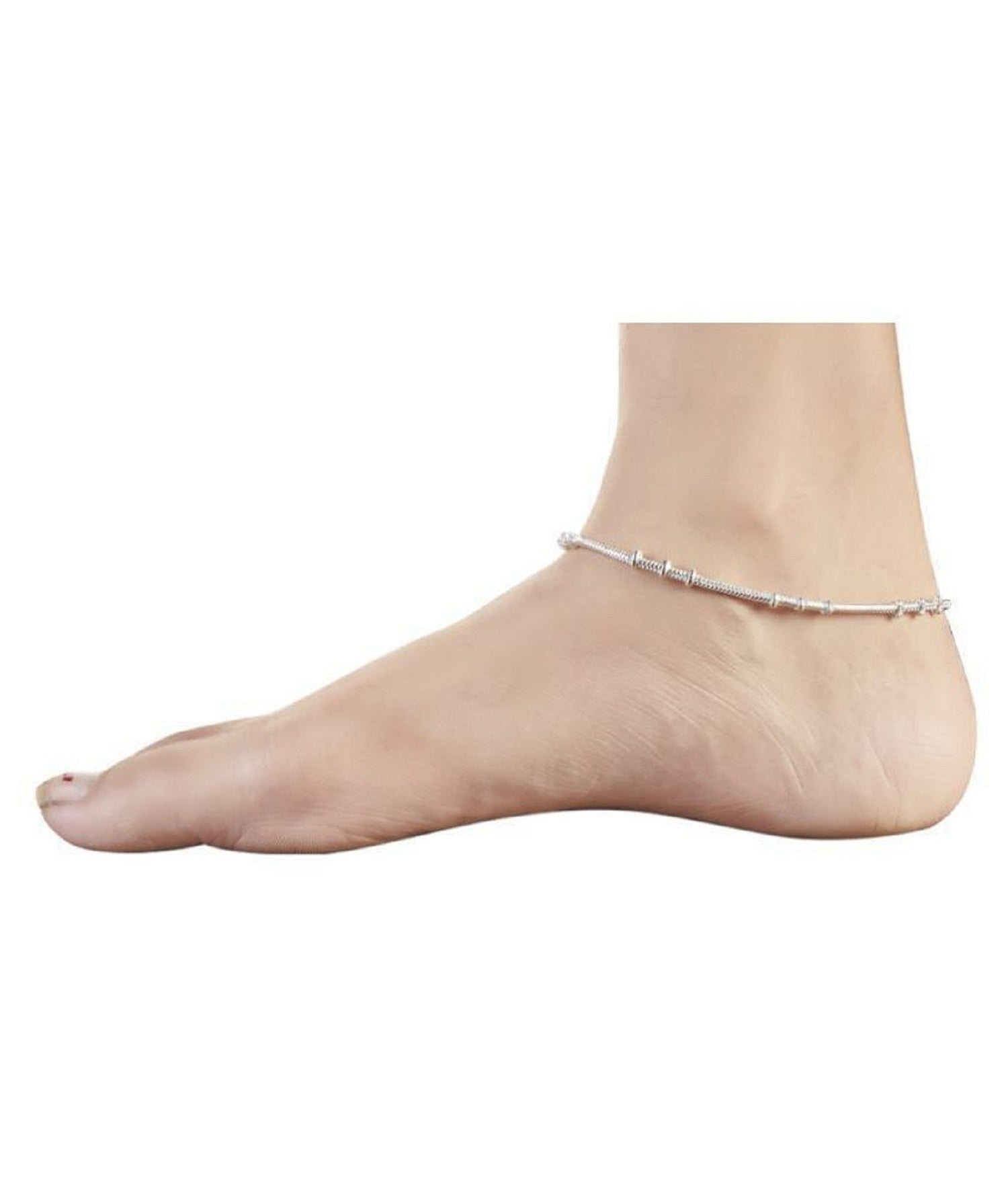 Minimal Silver-Plated Payal with Ghungroo Charm – Elegant Daily Wear Anklet for Women