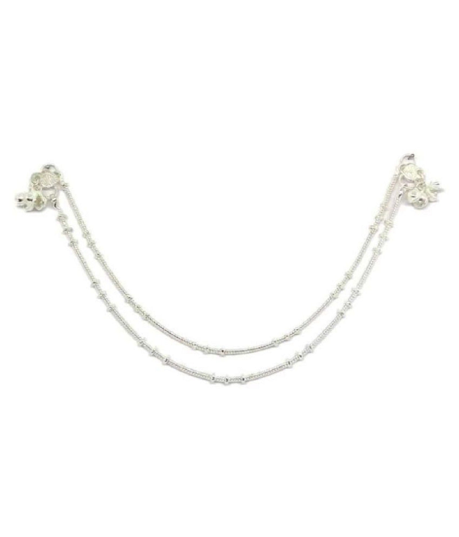 Minimal Silver-Plated Payal with Ghungroo Charm – Elegant Daily Wear Anklet for Women