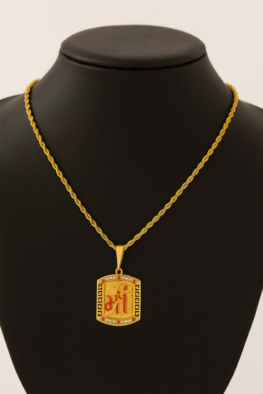 soni jewellery Gold plated chain with pendant necklace jewelry set for men women unisex