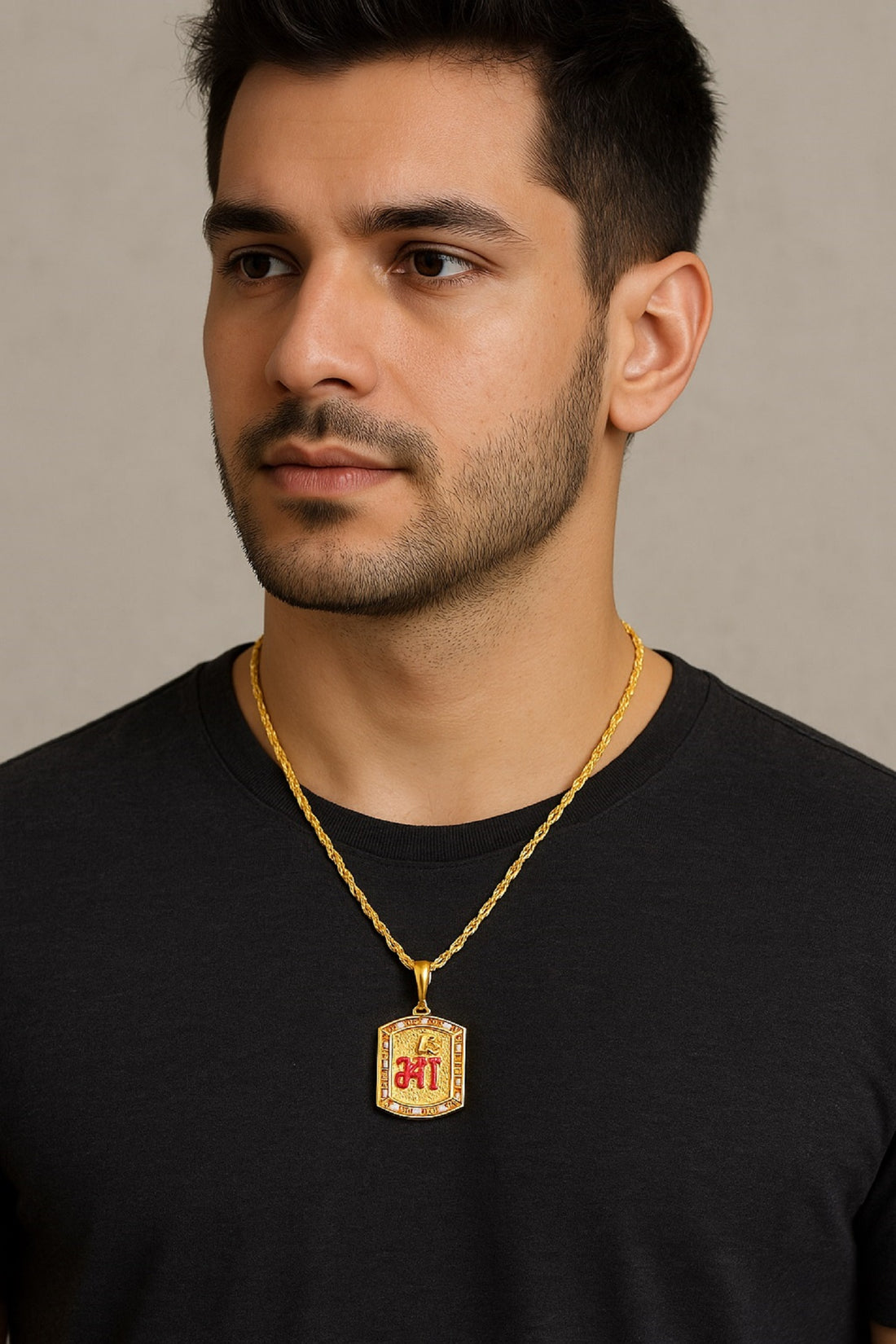 soni jewellery Gold plated chain with pendant necklace jewelry set for men women unisex