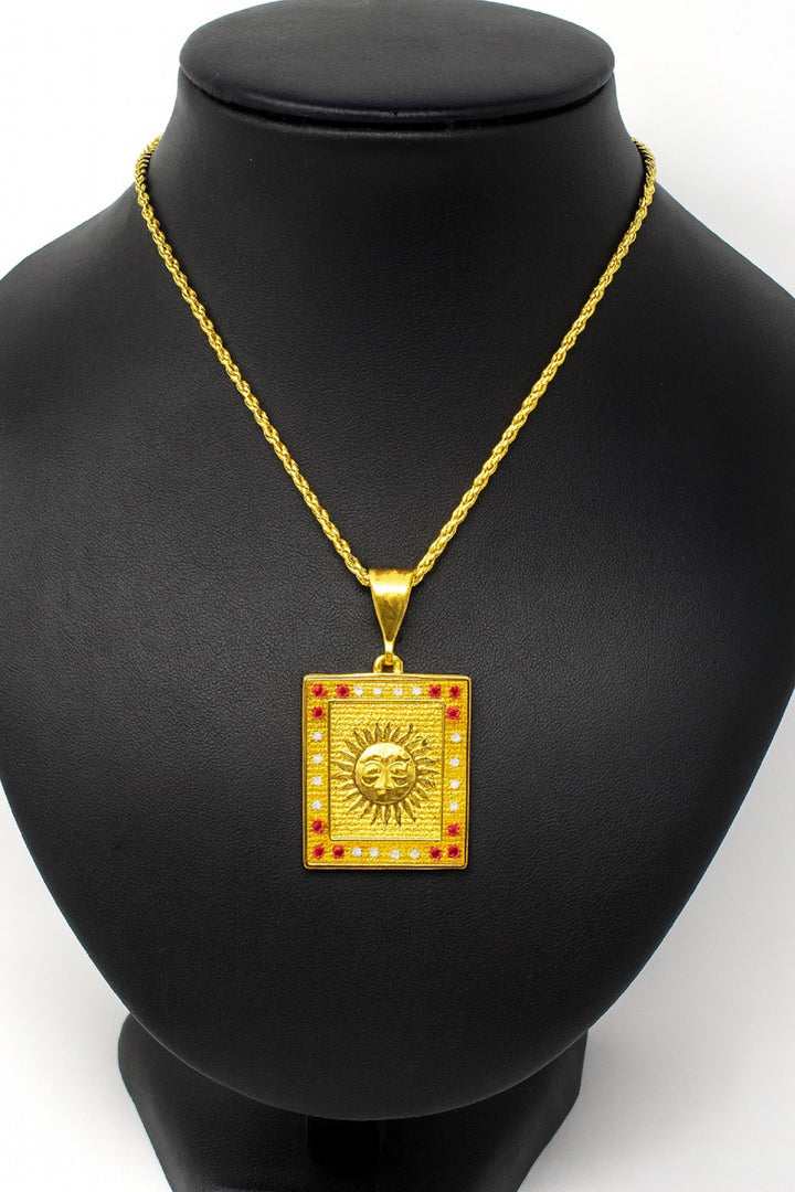 soni jewellery Gold plated chain with pendant necklace jewelry set for men women unisex