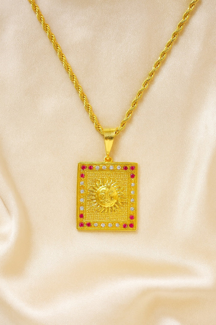 soni jewellery Gold plated chain with pendant necklace jewelry set for men women unisex