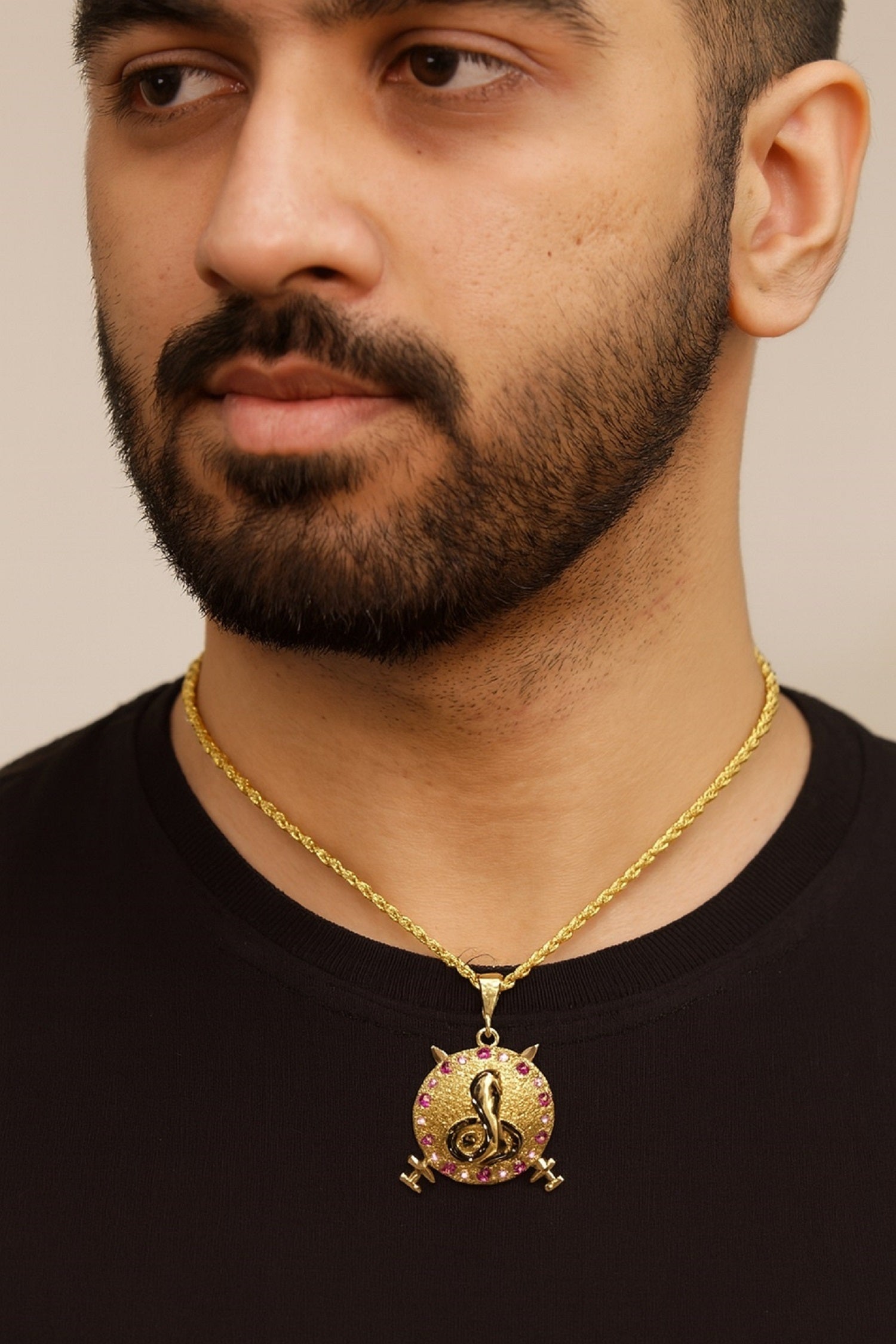 soni jewellery Gold plated chain with pendant necklace jewelry set for men women unisex