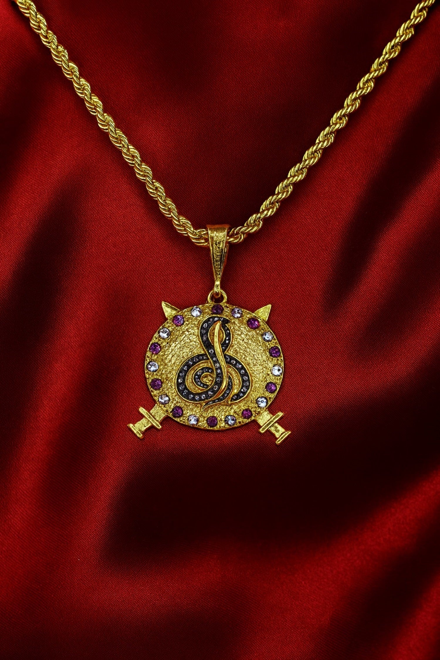 soni jewellery Gold plated chain with pendant necklace jewelry set for men women unisex