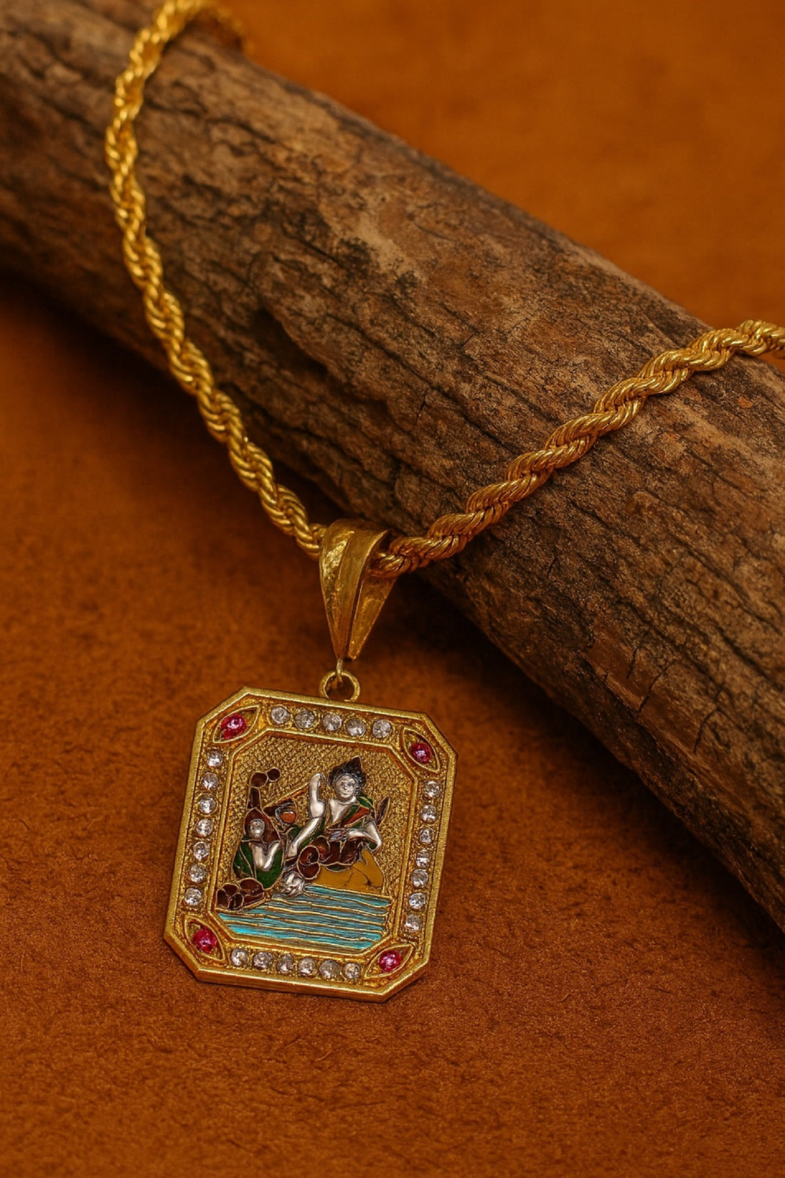 soni jewellery Gold plated chain with pendant necklace jewelry set for men women unisex