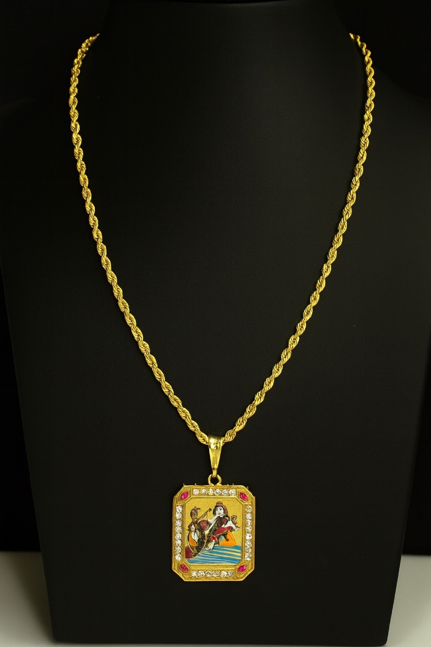 soni jewellery Gold plated chain with pendant necklace jewelry set for men women unisex