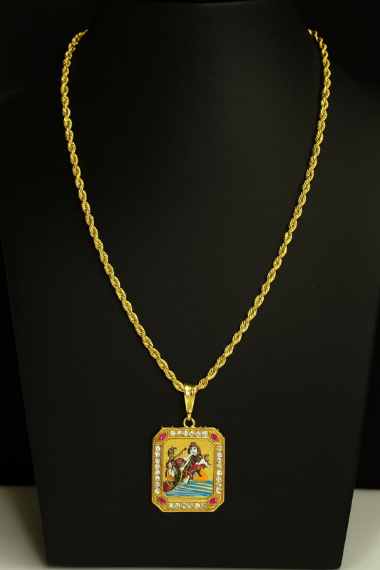 soni jewellery Gold plated chain with pendant necklace jewelry set for men women unisex