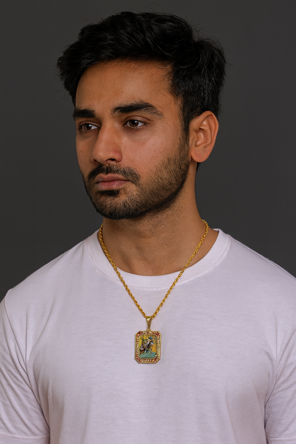 soni jewellery Gold plated chain with pendant necklace jewelry set for men women unisex