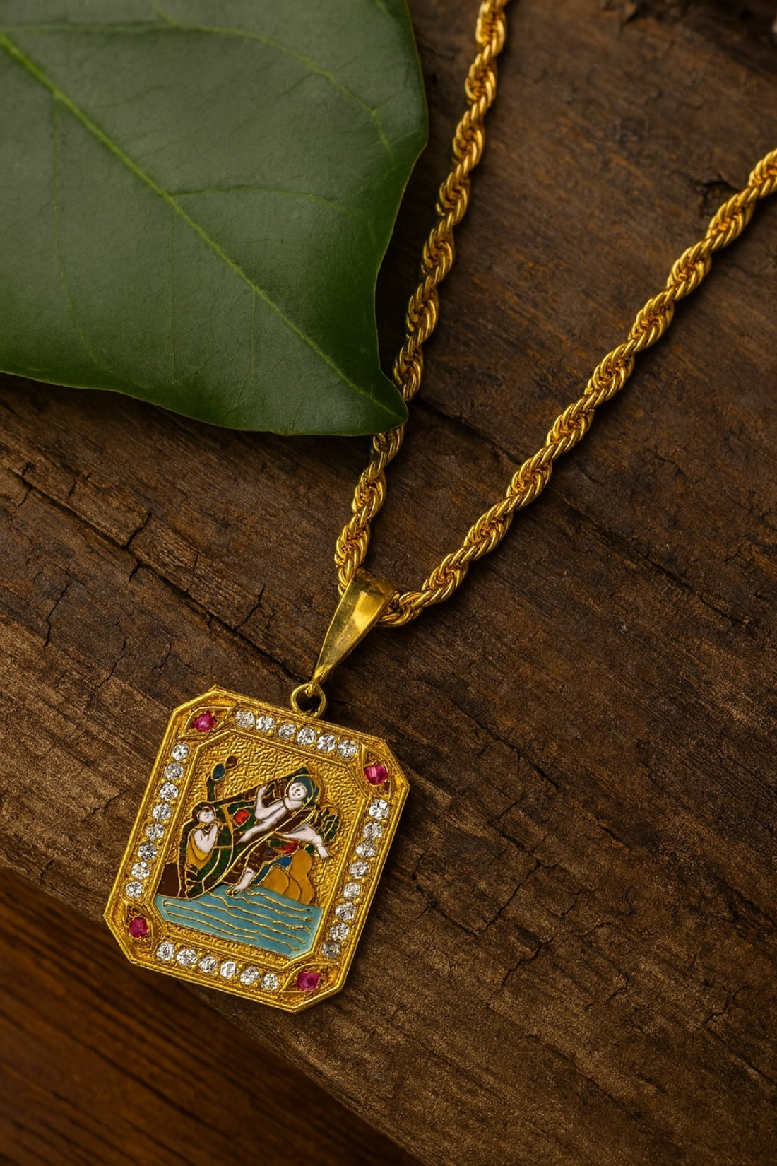 soni jewellery Gold plated chain with pendant necklace jewelry set for men women unisex