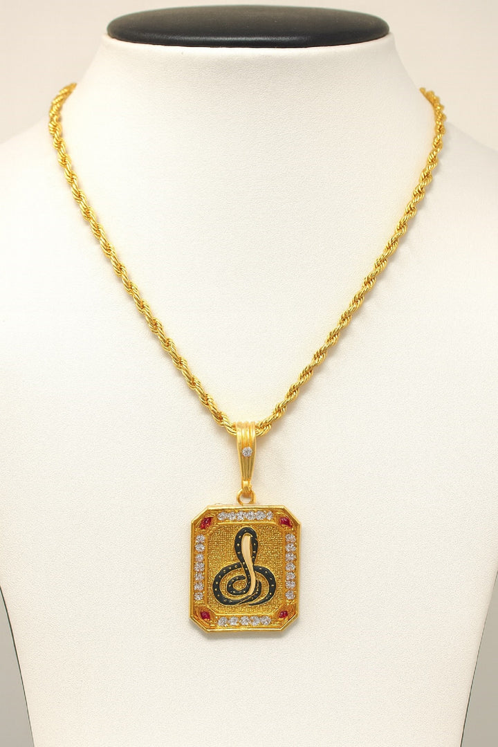 soni jewellery Gold plated chain with pendant necklace jewelry set for men women unisex