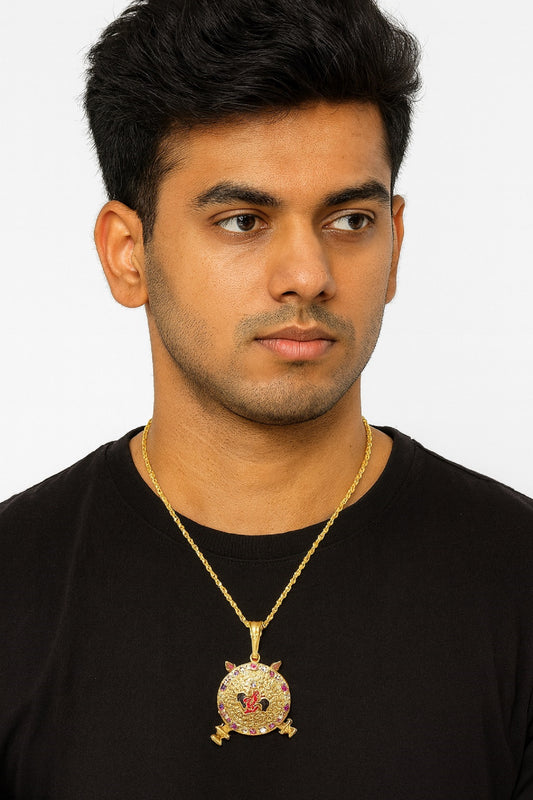 soni jewellery Gold plated chain with pendant necklace jewelry set for men women unisex