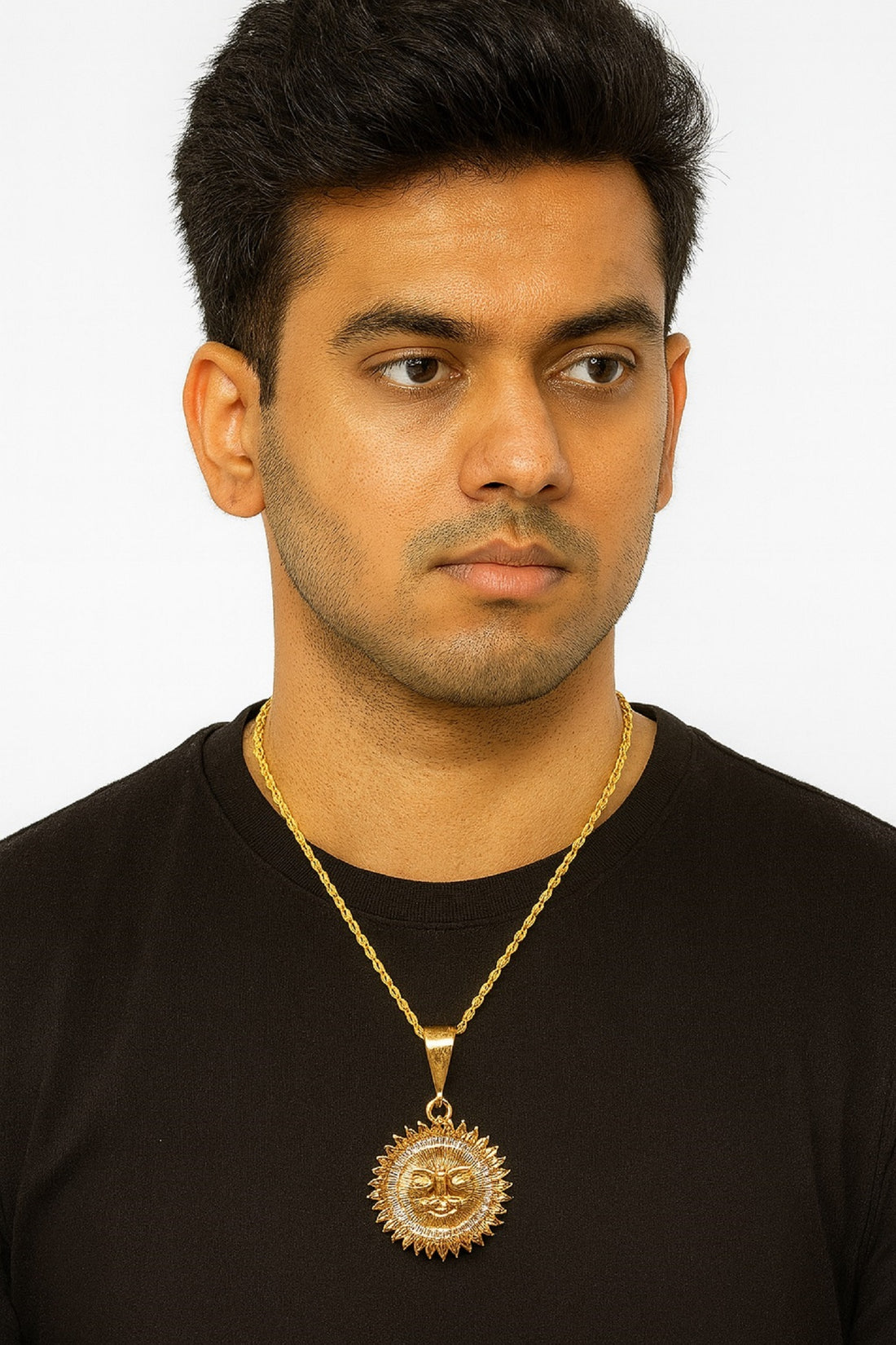 soni jewellery Gold plated chain with pendant necklace jewelry set for men