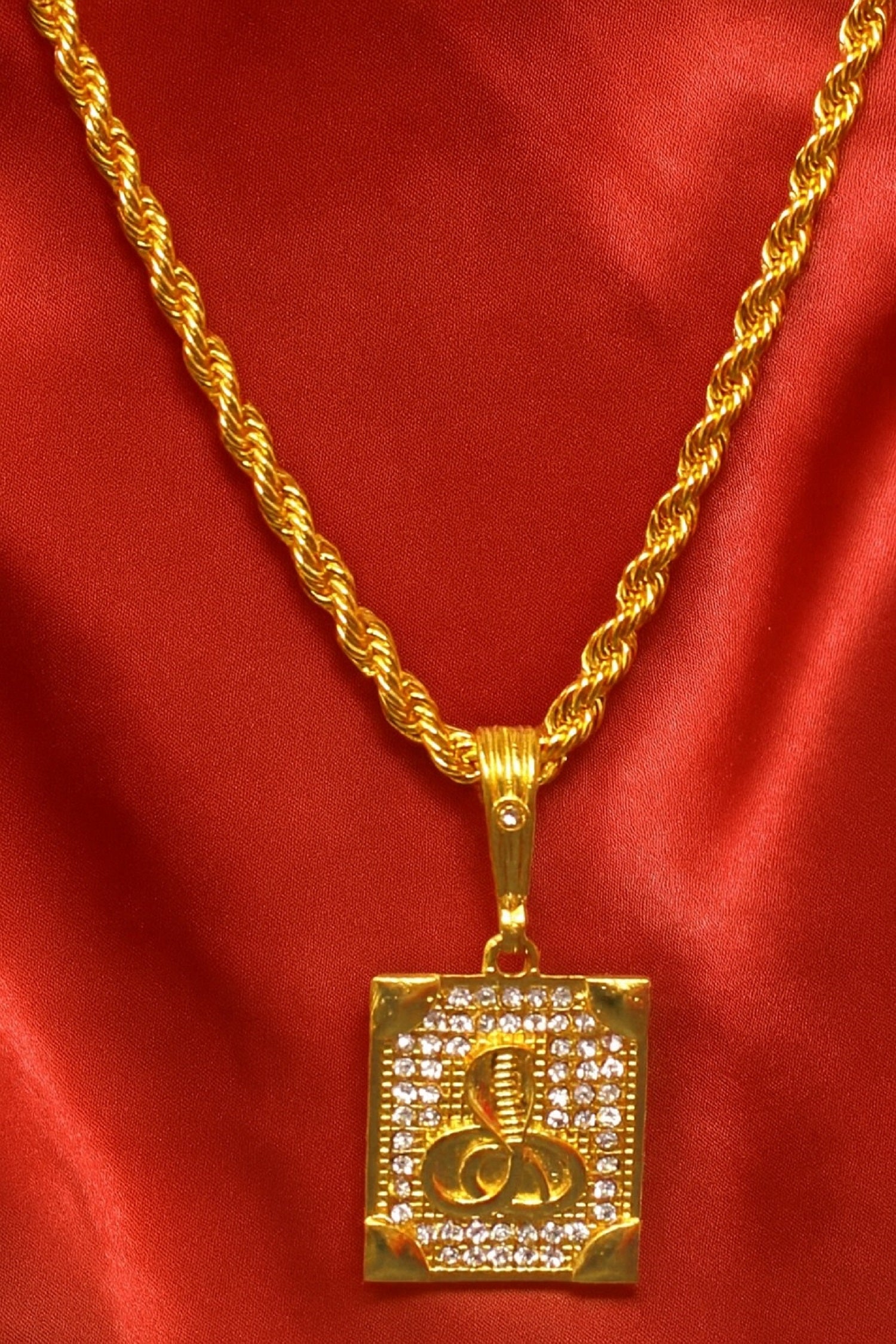 soni jewellery Gold plated chain with pendant necklace jewelry set for men women unisex