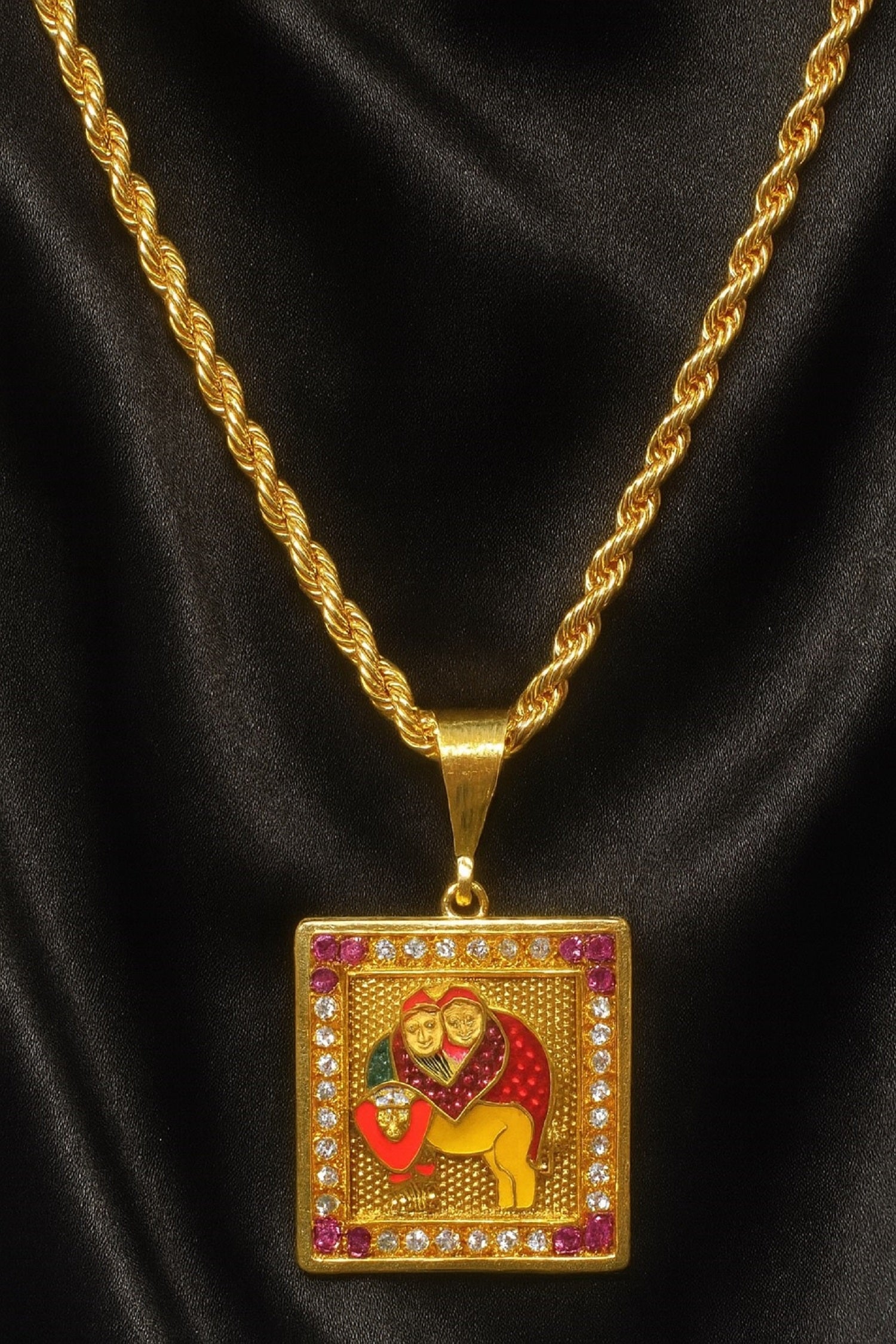 soni jewellery Gold plated chain with pendant necklace jewelry set for men women unisex