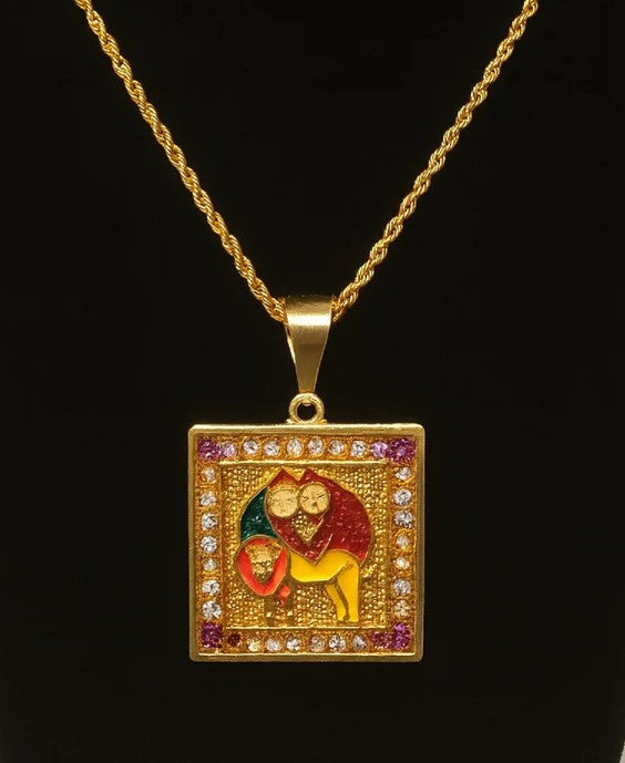 soni jewellery Gold plated chain with pendant necklace jewelry set for men women unisex