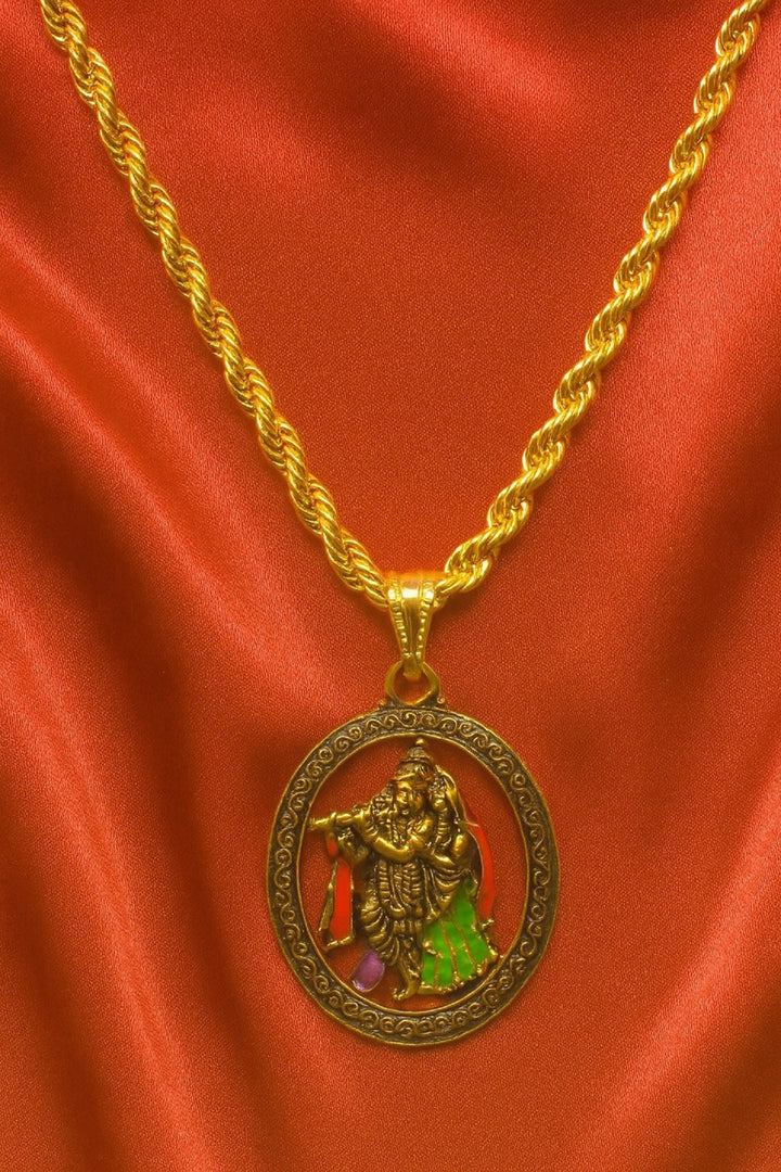 soni jewellery Gold plated chain with pendant necklace jewelry set for men women unisex