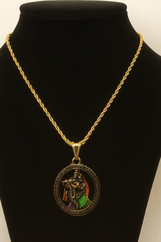 soni jewellery Gold plated chain with pendant necklace jewelry set for men women unisex