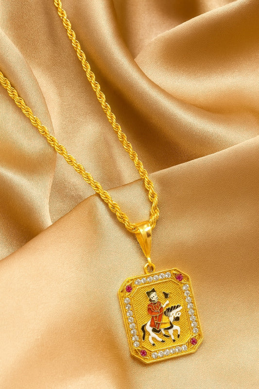 soni jewellery Gold plated chain with pendant necklace jewelry set for men women unisex