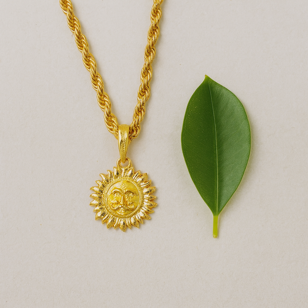 soni jewellery Gold plated chain with pendant necklace jewelry set for men women unisex