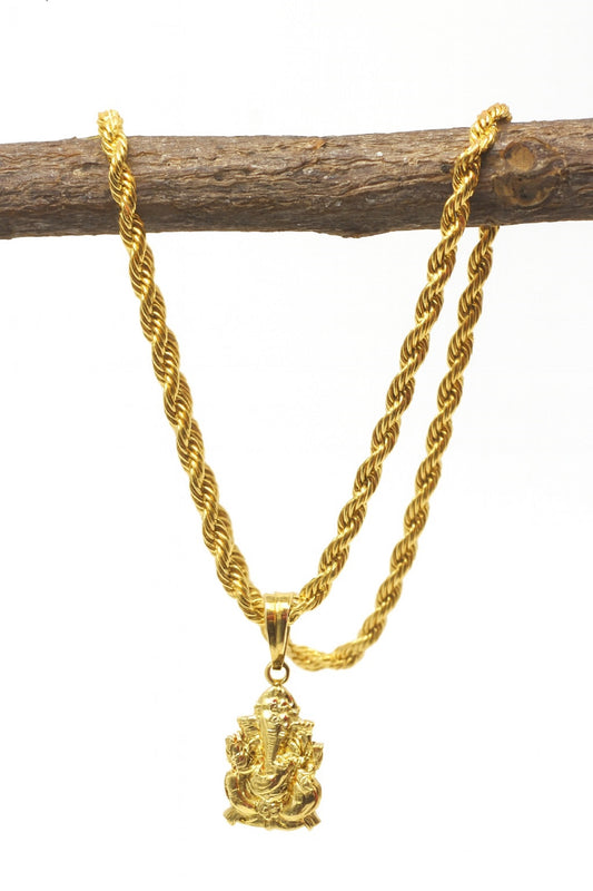 soni jewellery Gold plated chain with pendant necklace jewelry set for men women unisex