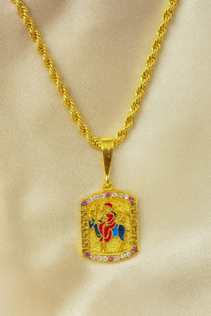 soni jewellery Gold plated chain with pendant necklace jewelry set for men women unisex