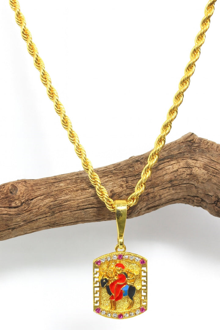 soni jewellery Gold plated chain with pendant necklace jewelry set for men women unisex