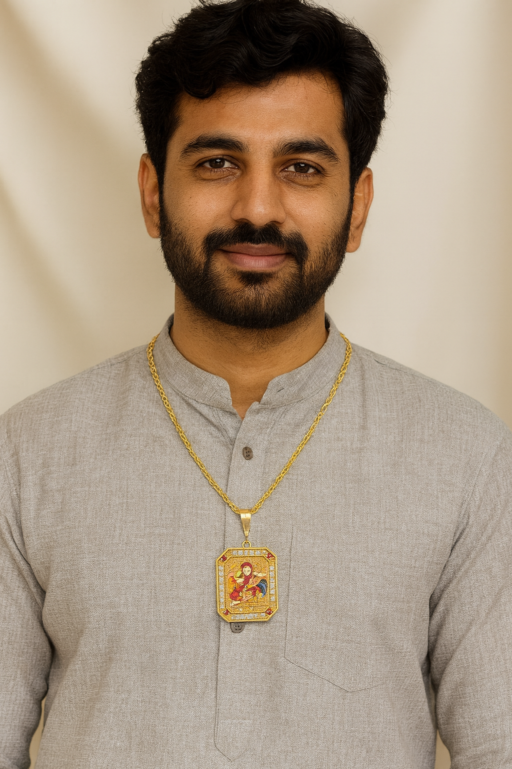 soni jewellery Gold plated chain with pendant necklace jewelry set for men women unisex