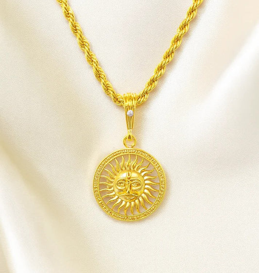 soni jewellery Gold plated chain with pendant necklace jewelry set for men women unisex